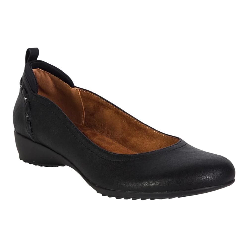 JBU Women's Vivian Round Toe Ballet Flats Black Size 8